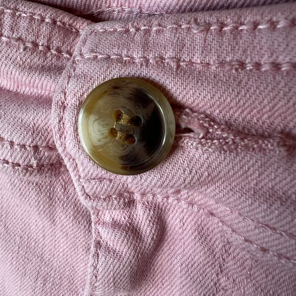 Billabong Jeans Womens Size 28 Pink Wide Leg Flare Raw Hem Cotton Blend Girly - Picture 9 of 16